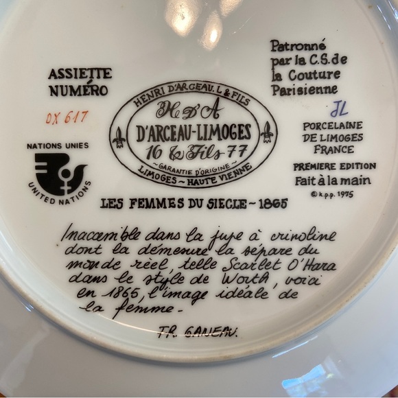 French Women Collector Plates set of 2 FR. GANGAV 1976 France - Picture 6 of 8
